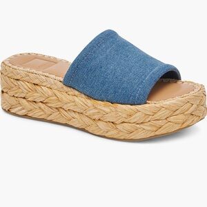 NIB Dolce Vita Blue Chavi Platform Sandals